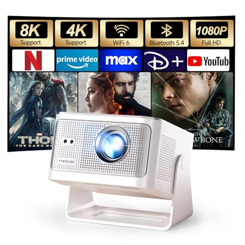 magcubic mini beamer 4k projektor tragbar android 14 wi-fi 6 bluetooth 5.4 180 dreh