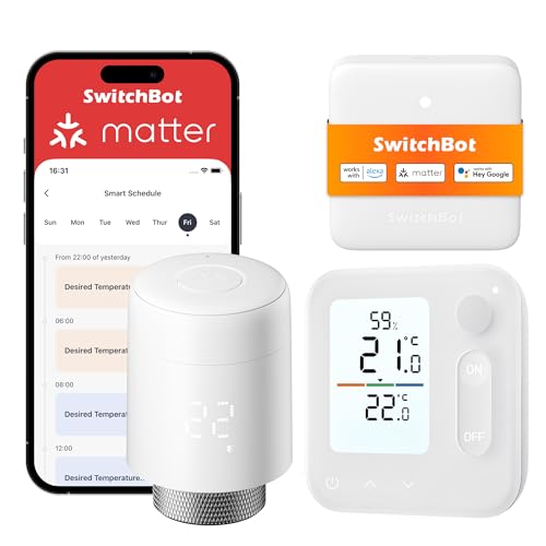switchbot heizkörperthermostat panel, app-steuerung, kompatibel mit alexa, apple home