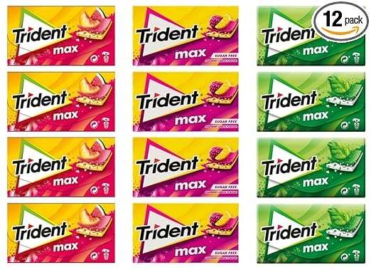 Trident Max Kaugummi Mix, zuckerfrei, Wassermelone, Pfirsich, Himbeere, Zitrone, 324 g