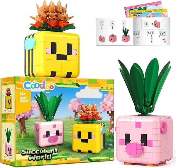 Pflanzliche Botanik Bausteine - Lego Botanicals Kompatibel, Bonsai Deko für Jungen & Mädchen