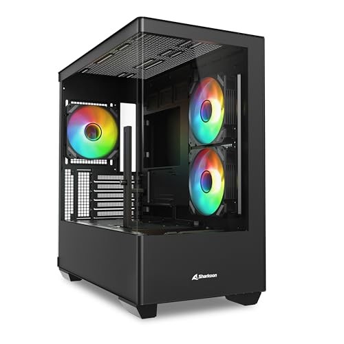 Sharkoon Elite Shark CM100 Micro-ATX Gehäuse, 4x 120mm ARGB, USB-C 3.2