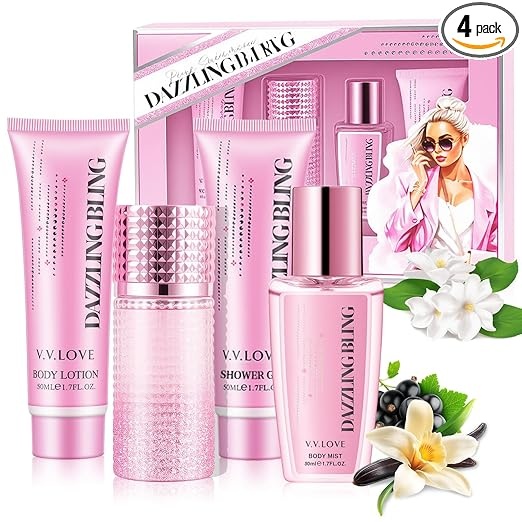 Parfum Damen Geschenkset: Eau de Toilette, Duschgel, Bodylotion, Blumig frisch