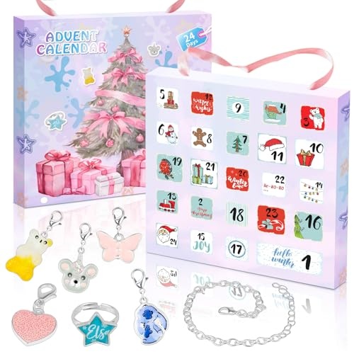 adventskalender 2025 für mädchen, 24 tage diy schmuck armband kit geschenk