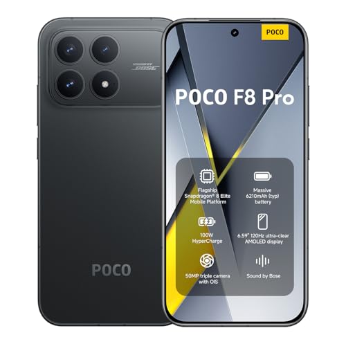 XIAOMI Poco F8 Pro Smartphone 12+256 GB, 6.59" 120Hz AMOLED, 50MP Kamera, Schwarz