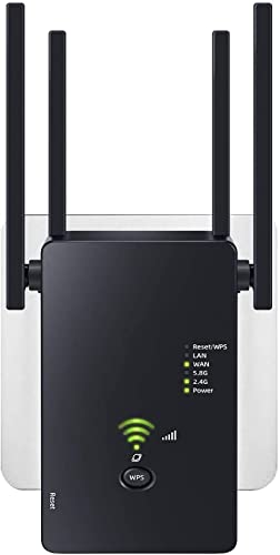 wlan verstärker 1200mbit/s repeater dualband 5g 2.4g mit lan wps kompatibel bis 9200sq.ft