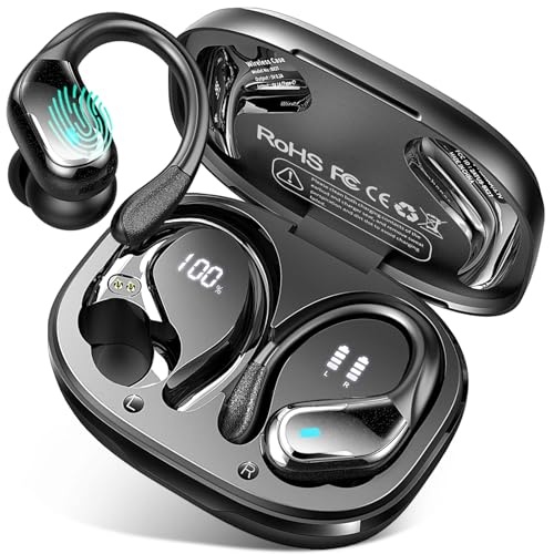 bluetooth 5.4 kopfhörer sport kabellos wasserdicht 3d-stereo tiefer bass 4 mic joggen