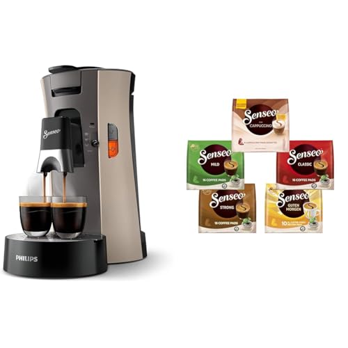 philips senseo select kaffeepadmaschine beige mit 66 pads, 3 spezialitäten, 0,9l
