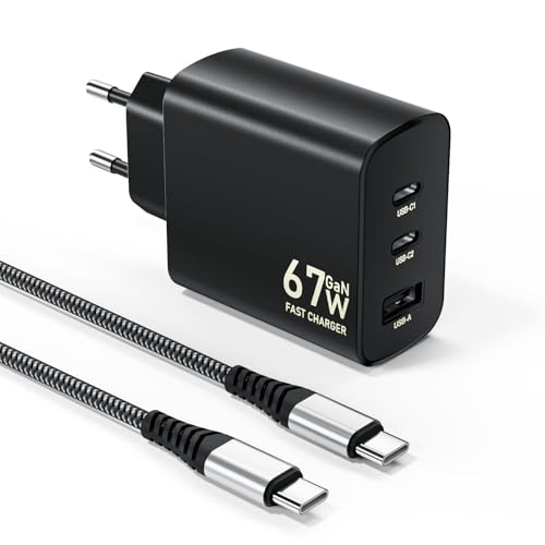 iPremium 67W USB C Ladegerät 3-Port PD