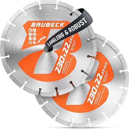 Diamantscheiben 230mm für Stein und Beton, kompatibel mit Bosch und Metabo, 2 Stk.