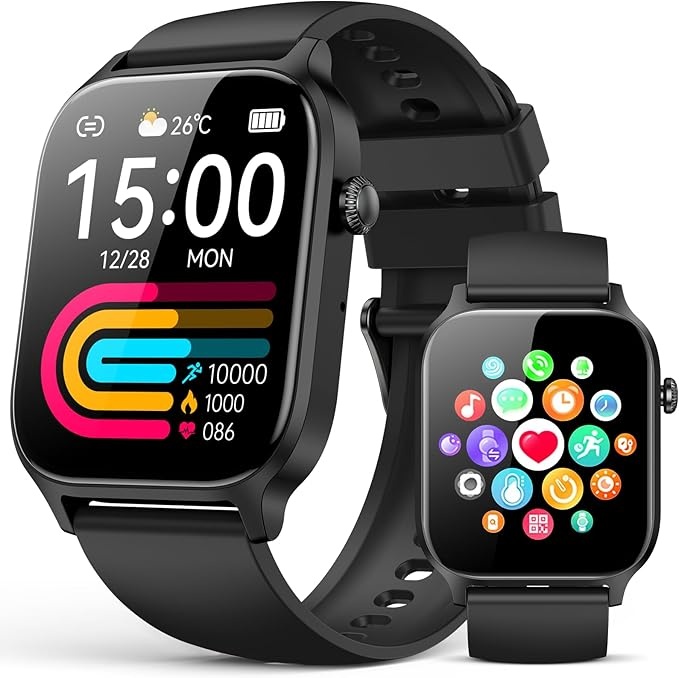 paybay Smartwatch Herren, 1,85" HD Touch, Fitness Tracker, 110 Sportmodi, IP68