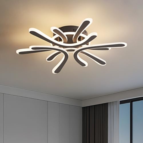 Amdelne LED Deckenleuchte dimmbar 40W Blume-Design 2800-6000K Fernbedienung Schwarz