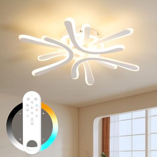 Amdelne LED Deckenleuchte dimmbar 40W Blume-Design 2800-6000K Fernbedienung Weiß