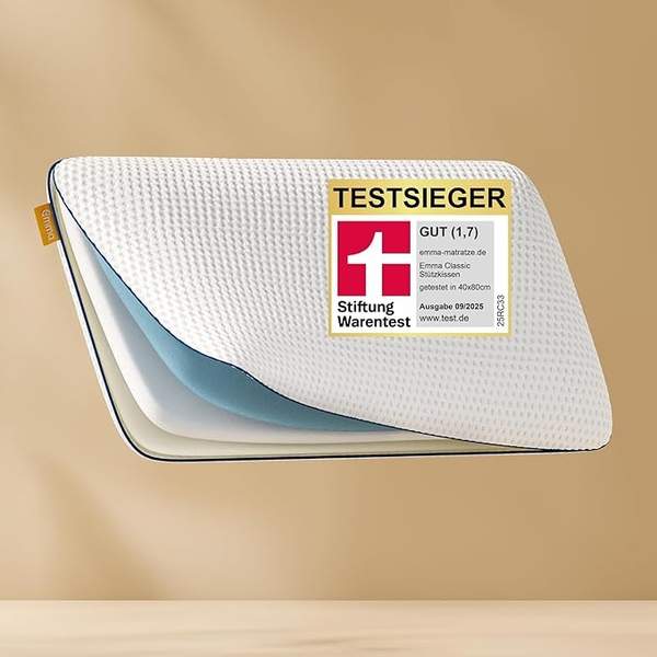 Emma Classic Stützkissen 80x40 cm  Atmungsaktiv, Waschbarer Bezug, Testsieger