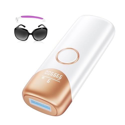 ipl haarentfernung gerät mit kühlfunktion, 999.900 impulslicht, 9 stufen, weiß