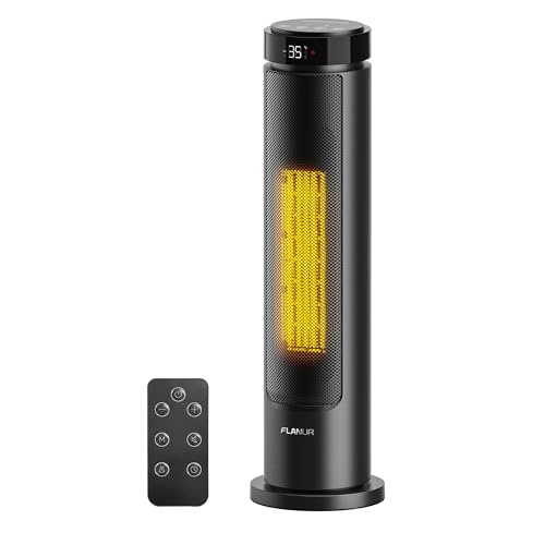 FLANUR Heizlüfter 2000W PTC Keramik, leise, 60cm, Thermostat, Fernbedienung, 70 Oszillation