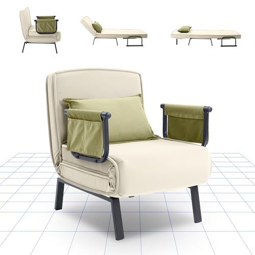 flexispot 3-in-1 schlafsessel mit bettfunktion, verstellbare rückenlehne, bis 130kg