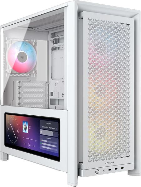 CORSAIR 4000D LCD RS ARGB Mid-Tower ATX Gehäuse - Weiß, 4x RS120 Lüfter