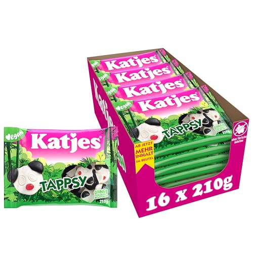 Katjes Tappsy Schaumzucker Lakritz Fruchtgummi Pandabären Vegan Halal 16 x 210g