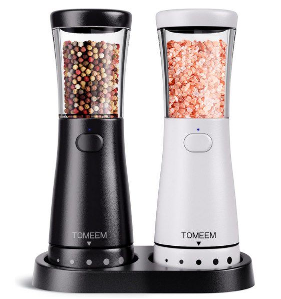 tomeem elektr. salz- und pfeffermühle mit 5 mahlstufen für 17,99 