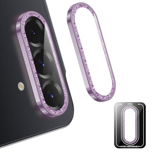 Kameraschutz für Samsung Galaxy A56, 9H Gehärtetes Glas mit Metallring, 2 Stück