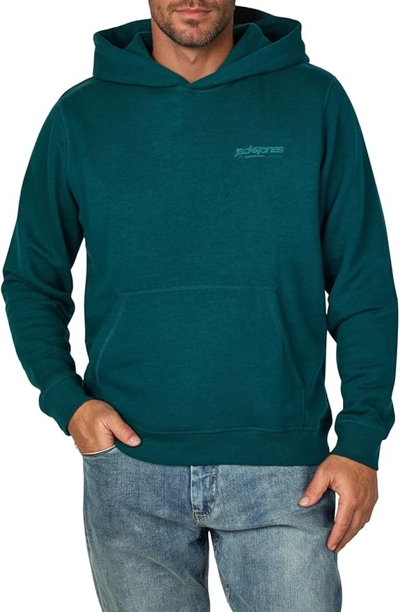 Produktbild: Herren Hoodie JACK & JONES Relaxed Fit mit Print JWHINTERLUDE, Deep Teal, S