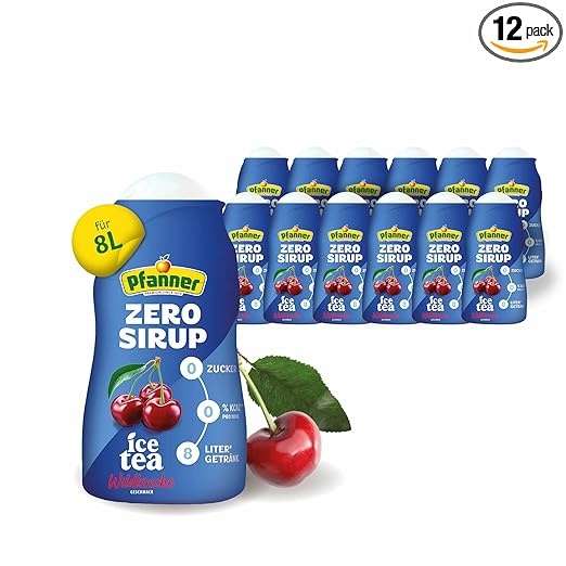 Pfanner Zero Sirup Eistee Wildkirsche, zuckerfrei, 12 x 57 ml, 8 L