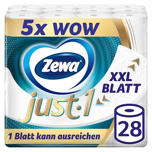 Produktbild: Zewa Just1 Toilettenpapier, ohne Hülse, 3-lagig, 16 Rollen