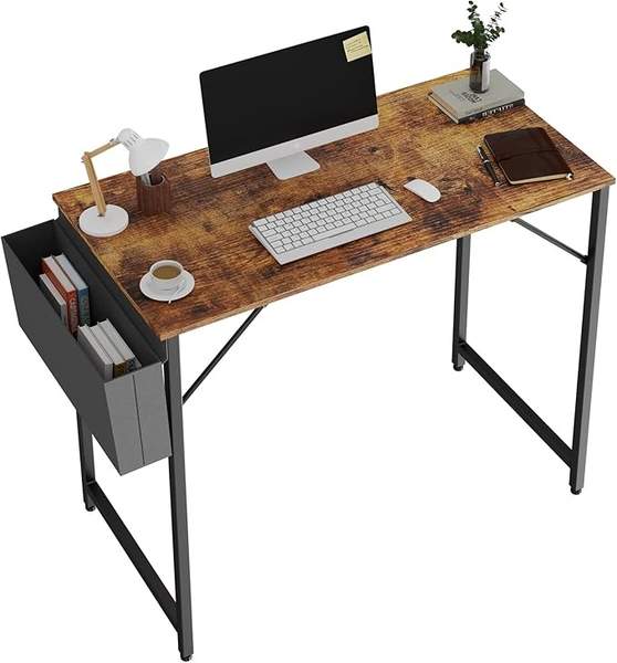 Produktbild: Yansee Schreibtisch Schwarz 80x40x74.5cm mit Kopfhörerhalter und Aufbewahrungstasche