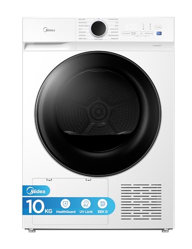 Midea wärmepumpentrockner 10 kg mit uv-licht, knitterschutz, led-display