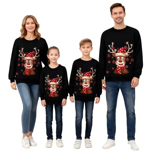 weihnachtspullover herren ugly christmas sweater familie set rentier unisex pullover