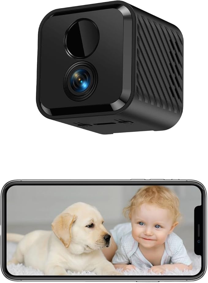 4K HD Mini Kamera WLAN Innen, Nachtsicht, Bewegungserkennung, 3-Tage Cloud-Speicher