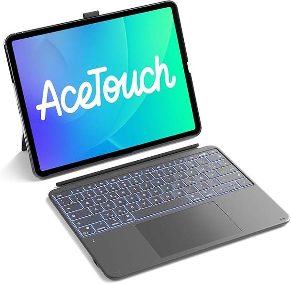 Inateck Tastatur Hülle für iPad Air 13" (2024/2025), iPad Pro 12.9", QWERTZ, 6" Trackpad