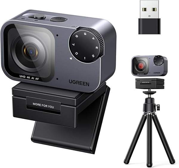 UGREEN FineCam Pro 4K Webcam mit 1/2" Sony CMOS, AI Framing, Gestensteuerung