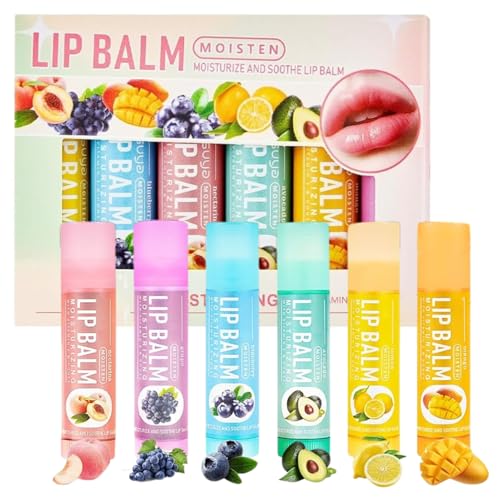 6 Stück Lippenbalsam für Kinder, feuchtigkeitsspendende Lippenpflege für Mädchen