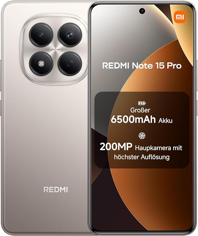 XIAOMI Redmi Note 15 Pro Smartphone 12GB/512GB, 200MP Kamera, 6500mAh, IP65