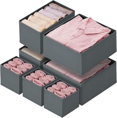 Schubladen organizer 7 stück von staronce für malm pax kleiderschrank, dunkelgrau