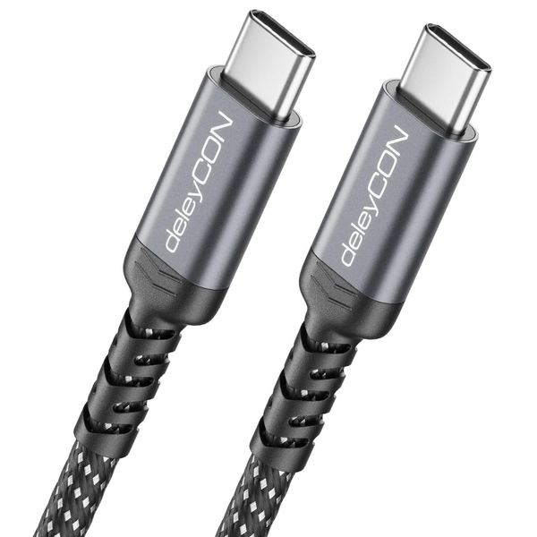 deleyCON 2m USB-C Kabel USB 4.0 40Gbps 240W PD 3.1 DP Alt Mode Nylon
