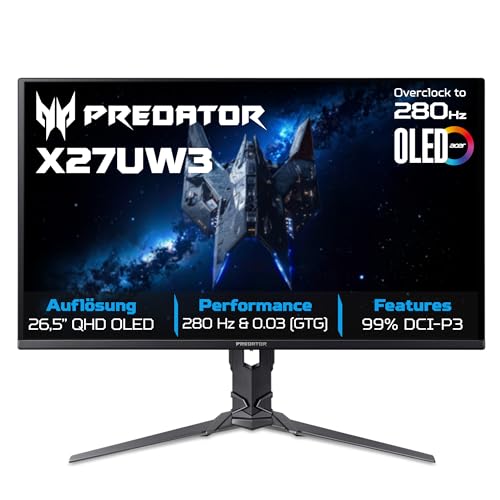 Acer Predator X27U W3 26.5 Zoll Gaming Monitor WQHD QD-OLED 240Hz 0.03ms