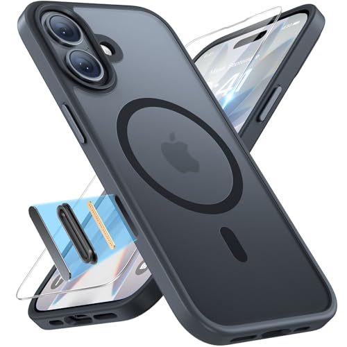 Miracase iPhone 17 Hülle Magsafe, Militärschutz, Stoßfest, Matt-Schwarz