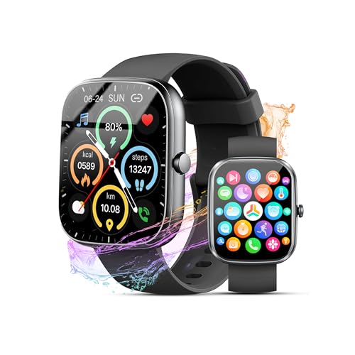 Smartwatch Herren Damen, 1.91" Fitnessuhr, IP68 wasserdicht, 100+ Sportmodi, Herzfrequenz, Schlafmonitor, iOS Android
