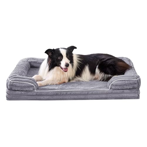 voltaecho orthopädisches hundebett mittel  hundesofa mit memory foam, waschbarer bezug, wasserdicht, rutschfest, 90 x 60 x 17 cm