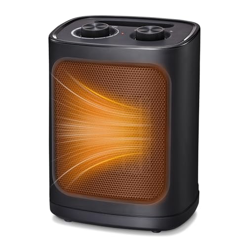 COWSAR mini heizlüfter 1500W, energiesparend, keramik, 3 heizstufen, bad, büro