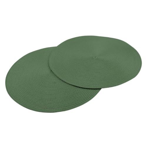 FACKELMANN Balance Tischset 2er Set Dunkelgrün 38 x 38 cm strapazierfähig