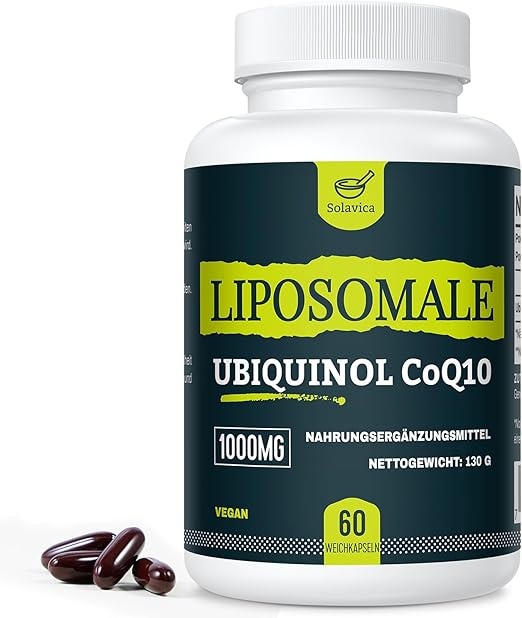 Produktbild: Liposomales Ubiquinol CoQ10 1000 mg  Veganes Coenzym Q10 mit Phosphatidylcholin