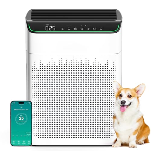 Luftreiniger meronte für Allergiker, CADR 340m/h, WiFi, Alexa, 4 Modi, 157