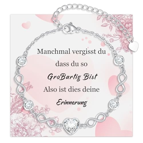 armband damen herz unendlichkeit weißgold plattiert kupfer armkette für frauen geschenk