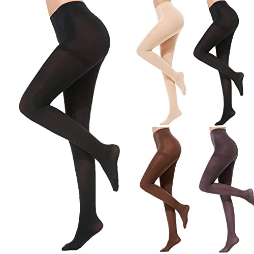 blickdichte strumpfhose damen elastisch hoch taille thermo leggings fleece gefüttert winter