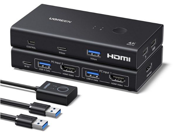 UGREEN HDMI 2.0 KVM Switch 2 PCs 1 Monitor 4K@60Hz 36,79 (statt 46)