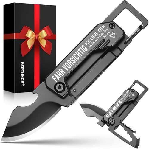 Multitool Taschenmesser Schlüsselanhänger für Papa, Vatertagsgeschenk, Camping Gadget