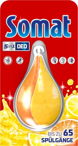 Somat 5in1 Geschirrspüler Deo Zitrone Orange, 65 Spülgänge, Geruchsneutralisierung